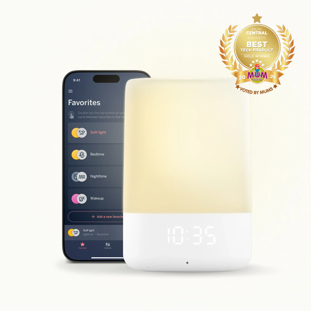 Nanit Smart Baby Sound Machine and Night Light for soothing sleep with calming sounds and gentle night illumination.