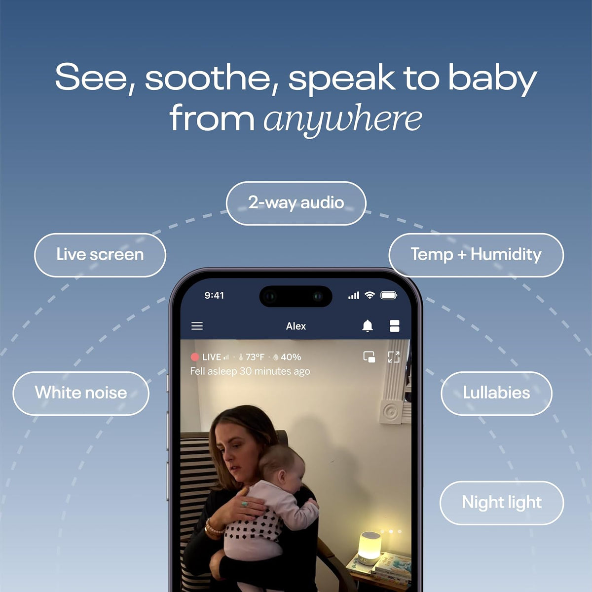 Nanit Smart Baby Monitor with Flex Stand for Travel & Multi-Room Use